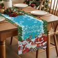 thumbnail image 2 of Table Runner 13x36in Inches Long, Winter Snowman SnowflakesLinen Washable Dresser Scarf Santa Claus Elk Ice CreamKitchen Dinning Tablerunners for Holiday/Party/Wedding/Home Tables Decor, 2 of 9