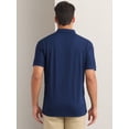 thumbnail image 3 of DARING DIVA Men's Solid Stretch Short Sleeve Slim Fit Golf Shirt L Dark Blue, 3 of 6