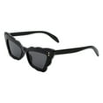 thumbnail image 2 of Womens Sunglasses Trapezoid Cat Eye Butterfly Scalloped Edges UV400 Black, Black, 2 of 4