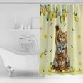 thumbnail image 3 of Shower Curtain Rustic Cat Yellow Lemon Waterproof Shower Curtain Set with Hooks for Bathroom Showers,Stalls and Bathtubs,48x72In Farmhouse Animal Fruit Plant, 3 of 8