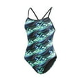 thumbnail image 1 of Dolfin Inferno Reliance V Back Swimsuit Blue/Green Size 38, 1 of 1