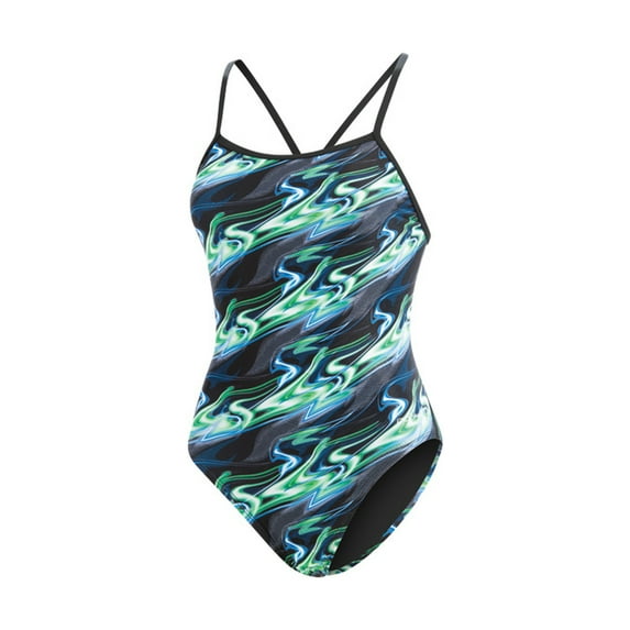 Dolfin Inferno Reliance V Back Swimsuit Blue/Green Size 38
