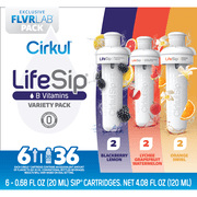 Cirkul LifeSip Flavor Cartridge Variety Pack, 6-Pack (2 Blackberry Lemon, 2 Lychee Grapefruit Watermelon, 2 Orange Swirl)