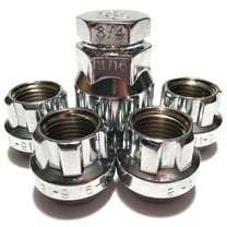 4 CHROME OPEN END BULGE 9/16 WHEEL RIM ACORN LOCKING LUG NUTS LOCKS AND 1 KEY