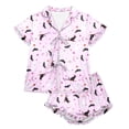 thumbnail image 7 of Outfits for Women Lightweight Halloween Graphic Print Lapel Short Sleeve Belted Top And Shorts 2 Piece Loungewear Women's Clothing Sets L, 7 of 7