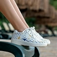 thumbnail image 4 of DOGO White Sneakers for Women - Handmade Women's Fashion Sneakers, Vegan Leather and Unique Design Dice Sneakers Daisy Stripes Design, Size 8, 4 of 5