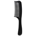 thumbnail image 4 of Black Double Row Tooth Detangler Hair Comb Shampoo Comb with Handle for Long Curly Wet Hair, 4 of 8