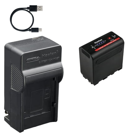 Kastar 1-Pack NP-F980EXP Battery and AC & USB-C Charger Compatible with Sony NP-F570 NP-F750 NP-F770 NP-F970 NP-F980 NP-F990 Series for Camera Camcorder LED Video Light Monitor Recorder