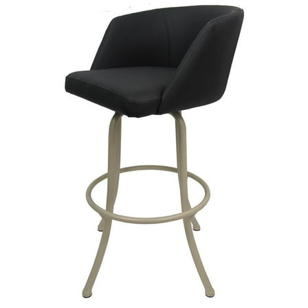 Swivel Metal Bar Stool 30" Joey - Black Lava - Beige
