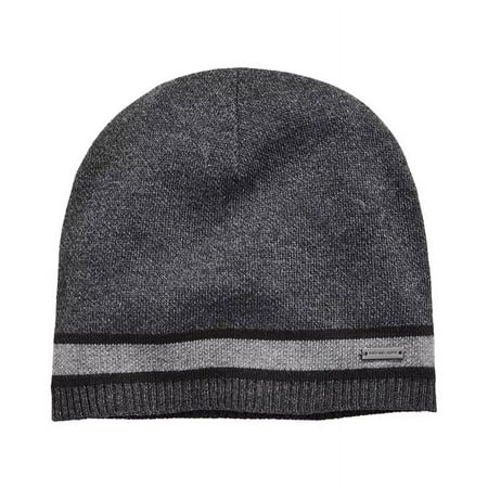 Michael Kors Men's Striped Beanie Charcoal Size Regular