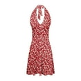 thumbnail image 5 of Robes d'Été Sans Manches pour Femmes à Encolure, Robes de Soirée d'Automne, Boho de Printemps à Fleurs avec Robe de Style Professionnel Décontracté, Poche, Taille Élastique, Robe Midi à Volants, Robes Mini, 5 of 5