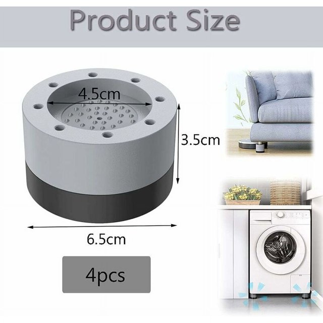 Pies antivibración para lavadora, alfombrilla antivibración para máquina