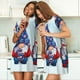 thumbnail image 4 of Balery Cute Gnomes in USA1 Camisón de manga corta con cuello redondo para mujer, cómodo y elegante., 4 of 6