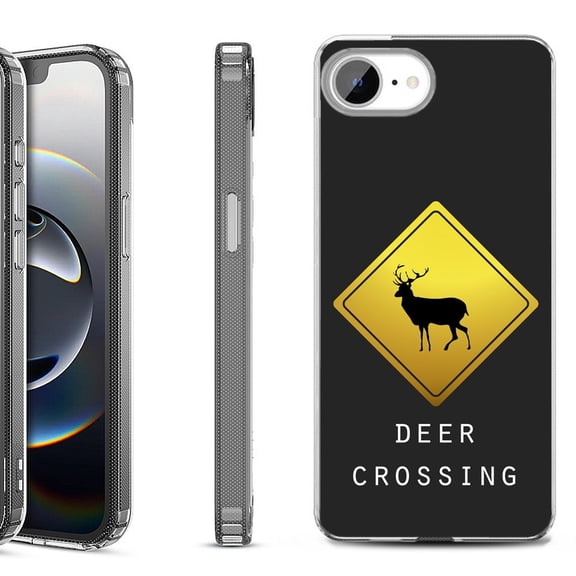 Shockproof Protective Phone Case for iPhone 16e, by OneToughShield - Road Sign Deer