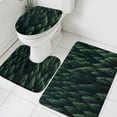 thumbnail image 3 of Green Forest Bath Mat 3 Piece Bathroom Rug Set, Modern Pine Trees Mysterious Art Non Slip Bath Rug Contour Mat and Toilet Lid Cover, Absorbent Shower Mats Soft Bath Rugs and Mats Sets, 3 of 8