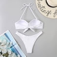 thumbnail image 4 of Conjunto de ropa de playa con estampado de Bikini y traje de baño dividido calado de Color sólido cómodo para mujer OAVQHLG3B Store  lin121212, 4 of 4
