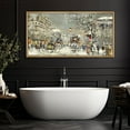 thumbnail image 3 of IDEA4WALL Extra Large Framed Canvas Print Wall Art Winter Cityscape Street Scene in Snow Illustrations Urban Fine Art Oversized Artwork Relax/Calm for Living Room - 60"x30", 3 of 5
