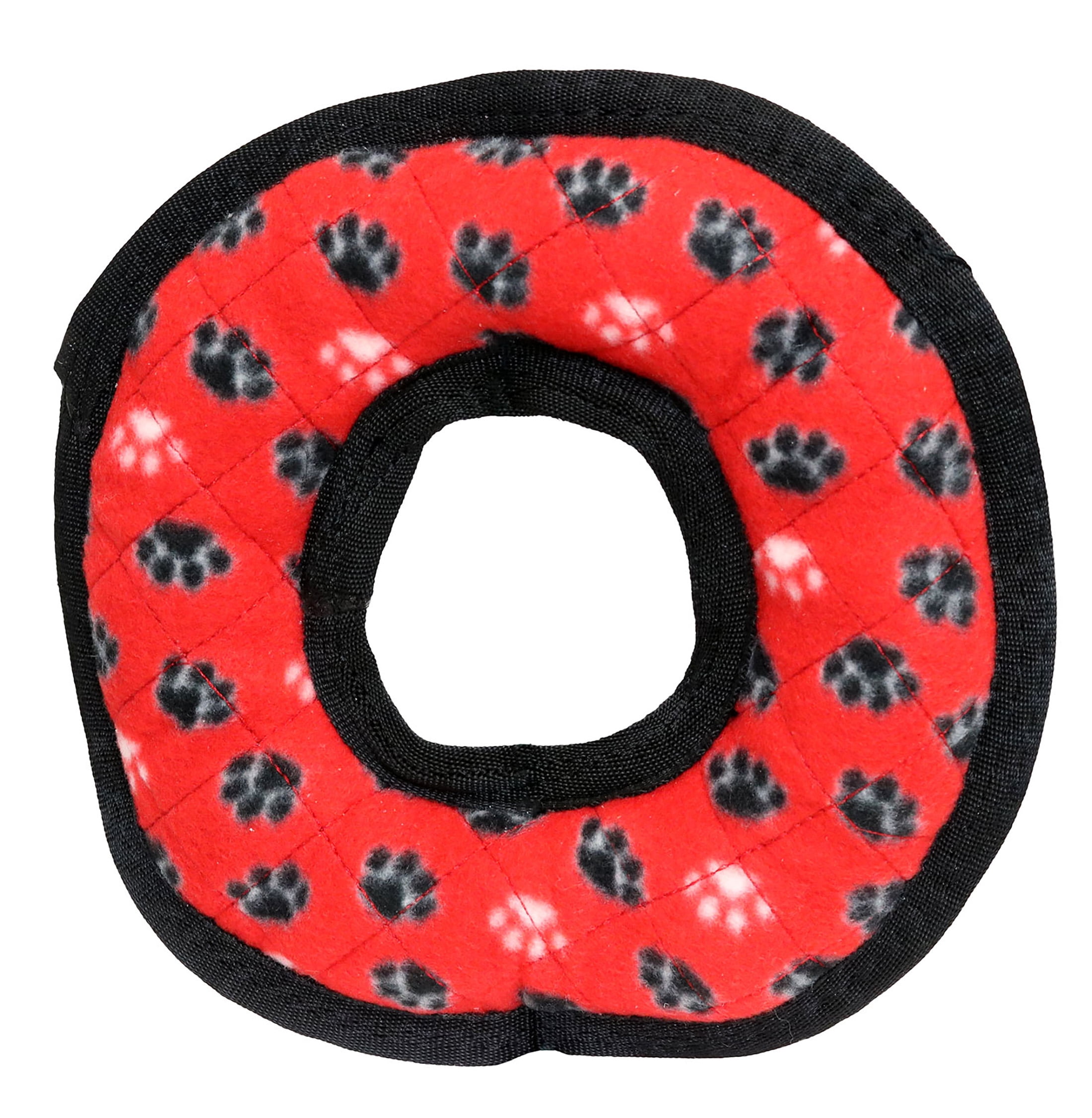Tuffy Medium Red Ring Durable Plush Dog Toy