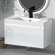 thumbnail image 1 of Tocador de baño AHB de 76 cm con lavabo combinado de alto brillo con luz LED, 1 of 7