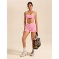 thumbnail image 6 of PISONIC Workout Sets for Women 2 Piece Twist Back Layered Sports Bra Mini Shorts Yoga Pilates Outfits Active Wear, 6 of 6