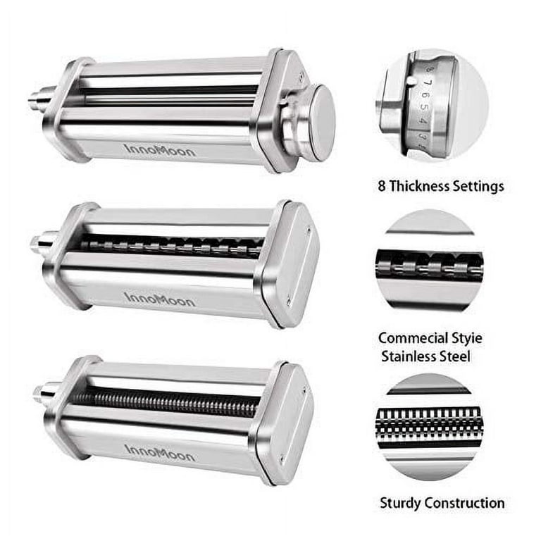 3 Piece Pasta Roller and Cutter Attachment Set for KitchenAid Mixers  Accessory