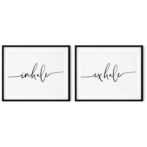 Inhale Exhale Canvas Wall Art Prints (Set of 2 Unframed Wall Art, 11 x 14 inches )