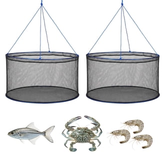 bag net fishing gear Palantic Fishing Trap: Blue Lobster Catch Gear, Nylon Game Bag Net with SS  Handle
