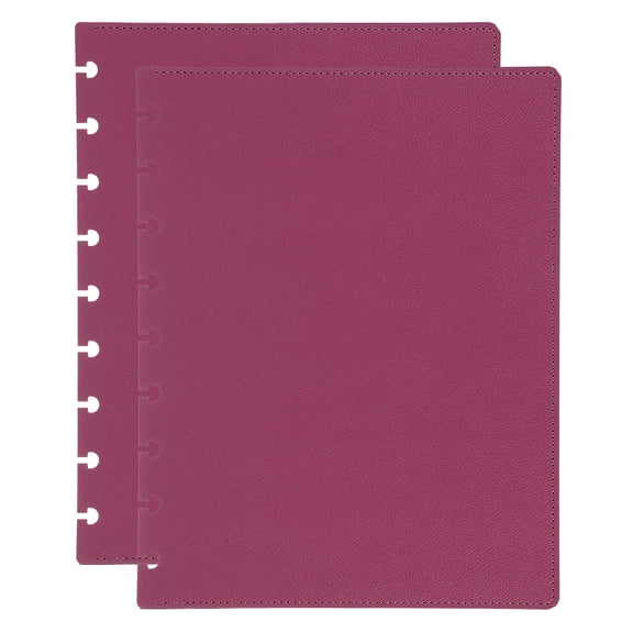 Leather Discbound Notebook Cover, Medium Size Disc Planner Cover for Arc Notebook Happy Planner, Pink