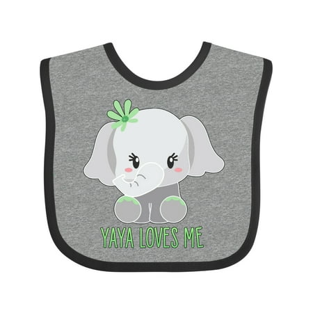

Inktastic Yaya Loves Me- Cute Elephant Gift Baby Boy or Baby Girl Bib