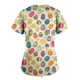 thumbnail image 5 of Axiiglly Scrubs for Women Easter Printed Nursing Tops Casual V Neck Scrub Tops with Pockets Short Sleeve Stretchy Nursing Undershirts Holiday Cute Egg Scrubs Uniform on Clearance, 5 of 5