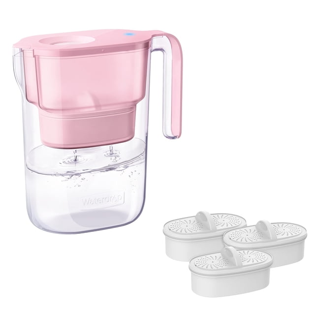Jarra con filtro de agua Waterdrop Elfin, capacidad para 7 tazas, color rosa