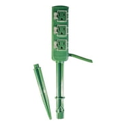 Go Green Power GoGreen Power 18/2 18' 3-Outlet Outdoor Power Stake Green (GG-36004)