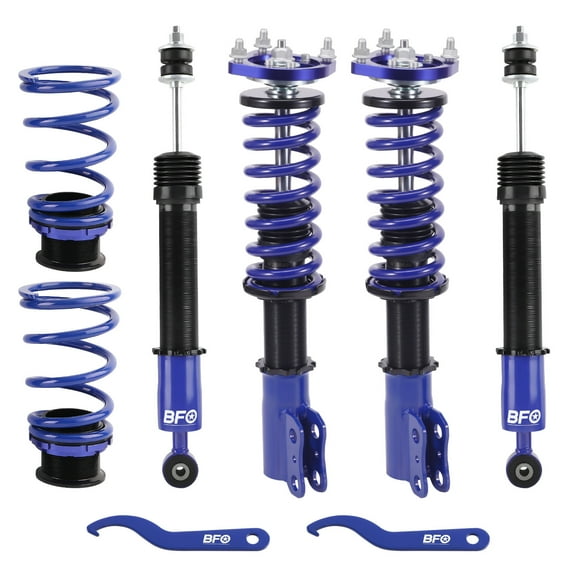 BFO Coilovers for Ford Mustang 1994-2004, Height Adjustable Coilovers Suspension Kit, Preset Damping Shock Absorber Struts, Lowering Kit Blue