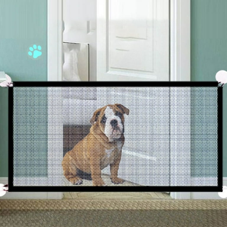 TIERPOP Retractable Pet Isolation Net Pet Gate for Stairs and Doorways Indoor and Outdoor Foldable Safety Gate Punch free Fence