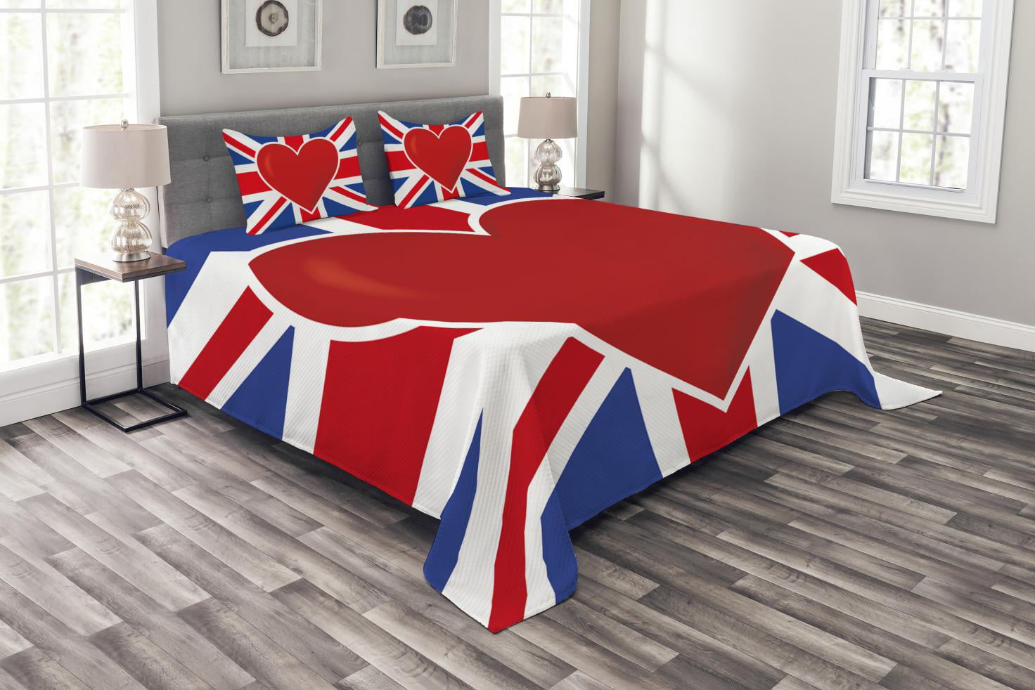 Union Jack British Blue Red White King Size Duvet Cover Bedding