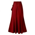 thumbnail image 5 of HAiming Maxi Skirt for Women Elegant High Waist Side Slit Long Skirts Plus Size Casual Tiered Ruffle Hem A-Line Skirt, 5 of 5