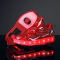 thumbnail image 4 of Kids Wheels Shoes with Lights Rechargeable Roller Skates Shoes Retractable Wheels Shoe LED Flashing Sneakers for Girls Boys Gift, 4 of 15