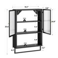 thumbnail image 5 of Soges Bathroom Storage Medicine Cabinets with Doors and Shelves,Towel Bar,over The Toilet Storage,Black, 5 of 8
