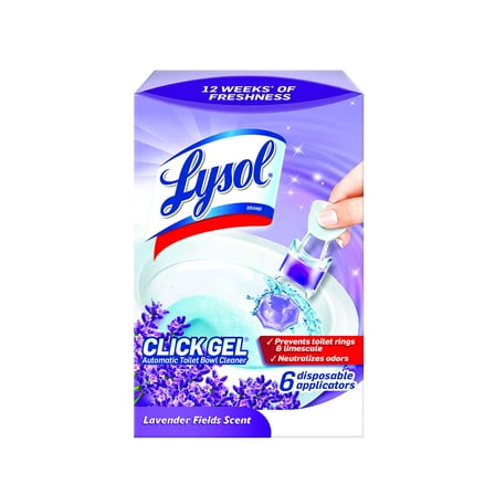 Lysol Click Gel Automatic Toilet Bowl Cleaner, Lavender, 6 Count, Pack Of 2