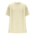thumbnail image 4 of Camisas de Manga Corta para las Mujeres Casual Cuello Redondo Sólido, Mezcla de Algodón Moda de Verano Blusa Superior, 4 of 9