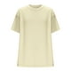 thumbnail image 4 of Camisas de Manga Corta para las Mujeres Casual Cuello Redondo Sólido, Mezcla de Algodón Moda de Verano Blusa Superior, 4 of 9