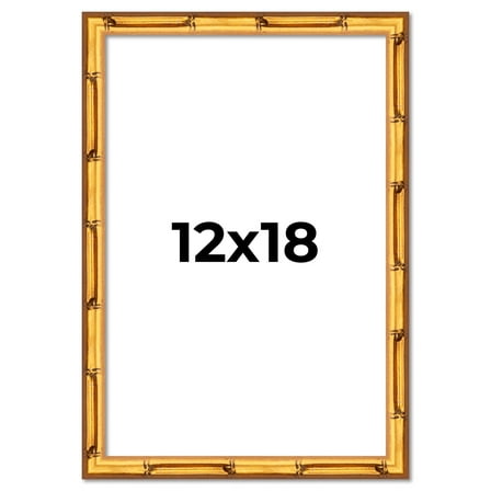 12x18 Solid Gold Bamboo Style Wood Frame - Great for Posters, Photos, Art Prints, Mirror, Chalk