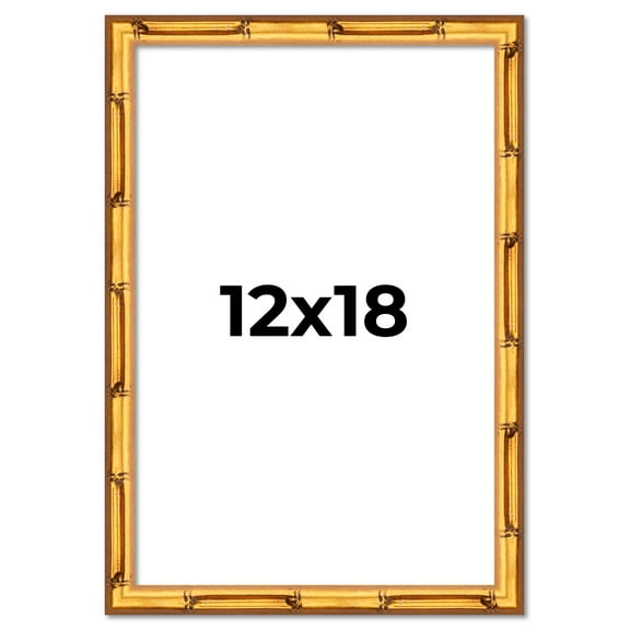 12x18 Solid Gold Bamboo Style Wood Frame - Great for Posters, Photos, Art Prints, Mirror, Chalk