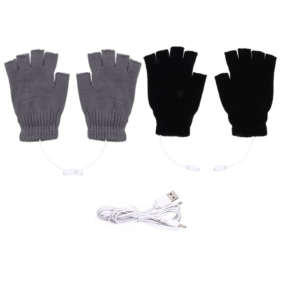 WRISTBIQUE Hand Warmers Rechargeable Women USB Heated Gloves Black 2 Pairs