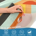 thumbnail image 4 of Yayeee Kitchen Valance Rod Pocket 54" x 18" Living Room Window Curtain, Stripes and Circle, 4 of 6