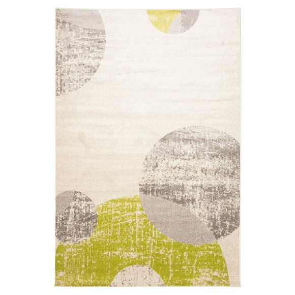 Bellagio Ivory/Green Polypropylene Rug 6'7" x 9'6"