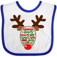 thumbnail image 3 of Inktastic Christmas Reindeer Face with Names and Red Nose Boys or Girls Baby Bib, 3 of 4