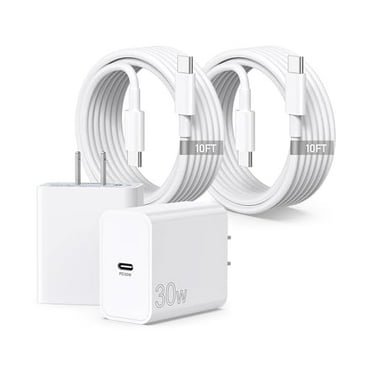 for Google Pixel Charger, 2Pack 30W USB C Fast Charger Block with 10FT USB C to C Cable for Google Pixel 9 Pro/9/8 Pro/8/7/7Pro/6/6 Pro/6A/5/4/3/2/XL, Galaxy, Android, MacBook Air 13/12 inch M1/M2