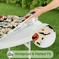 thumbnail image 5 of 44in Pumpkin Ghost Round Halloween Tablecloth with Elastic Edge, Fitted Table Cover for 36-44" Tables, Polyester Reusable Table Cloths Wipe Clean for Picnic, Dining, Outdoor Use and Party Decor, 5 of 7