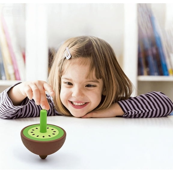 OEFNTAC Toys Wooden Color Rotating Fruit Top Manual Spinning Toy for Kindergarten Children Hand-Eye Coordination Toys for Ages 2-4